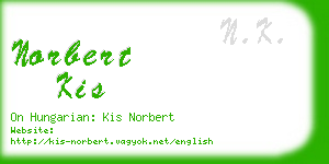 norbert kis business card